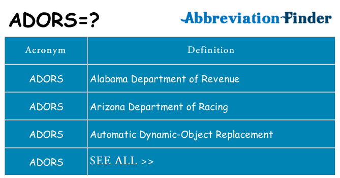 What does adors stand for