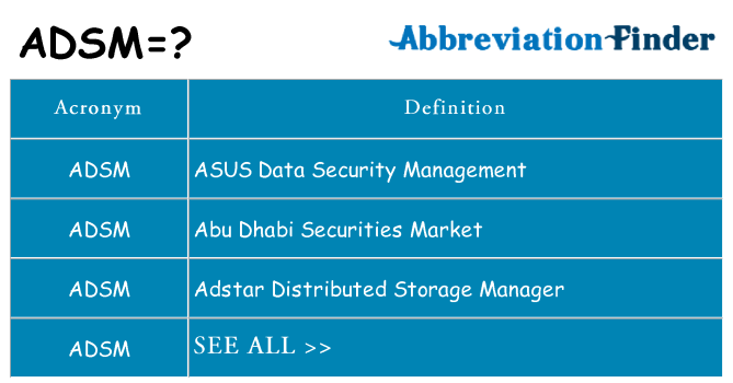 What does adsm stand for