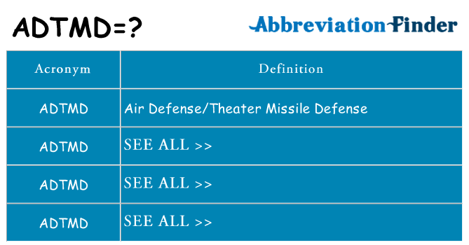 What does adtmd stand for