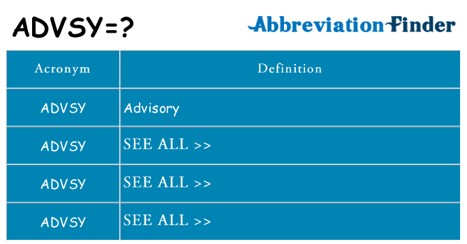 What does advsy stand for