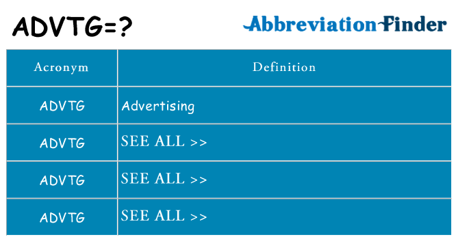 What does advtg stand for