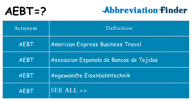 What does aebt stand for
