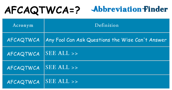 What does afcaqtwca stand for
