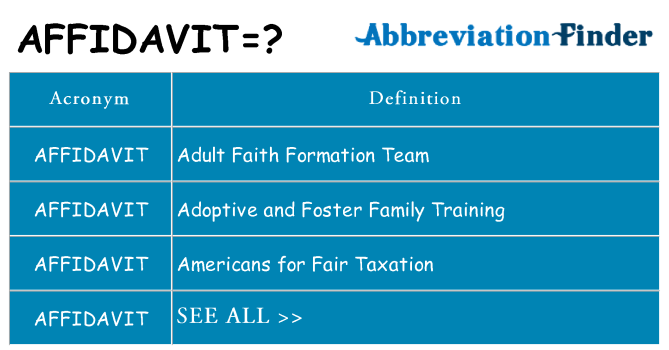 What does affidavit stand for