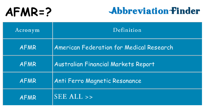 What does afmr stand for