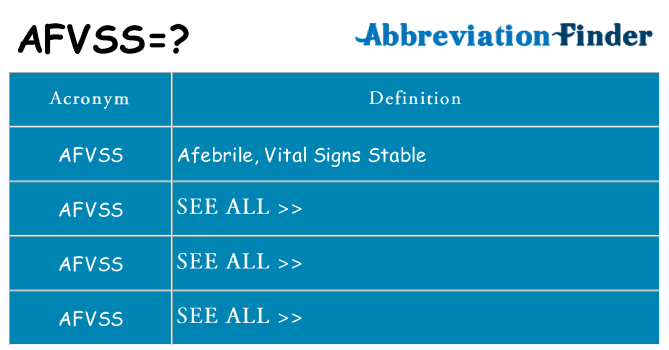 What does afvss stand for