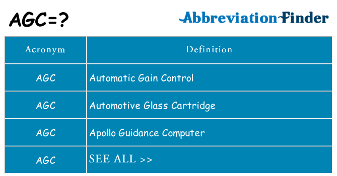 What does agc stand for