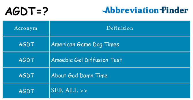 What does agdt stand for