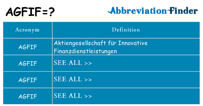 What does agfif stand for