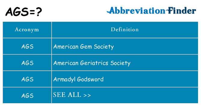 What does ags stand for