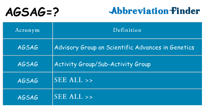 What does agsag stand for