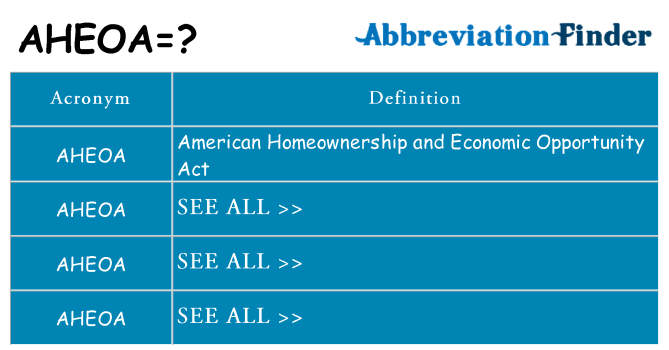 What does aheoa stand for