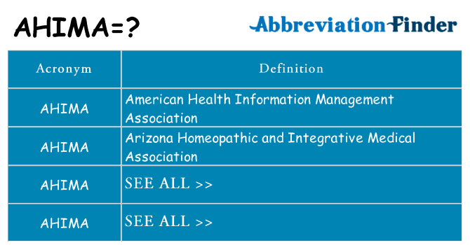 What does ahima stand for