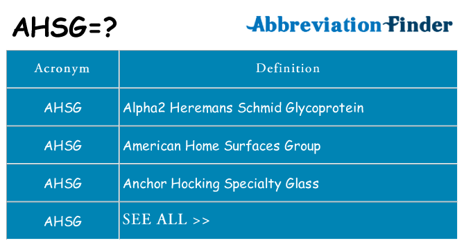 What does ahsg stand for
