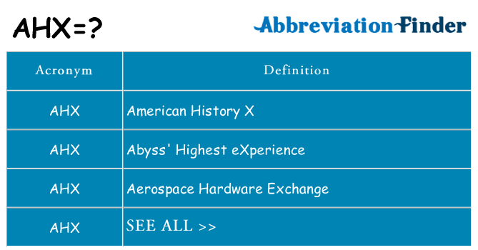 What does ahx stand for