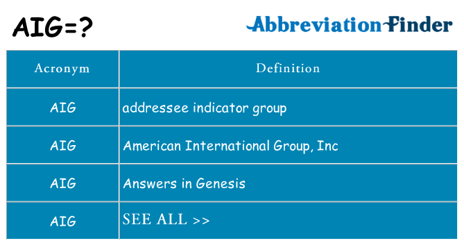 What does aig stand for