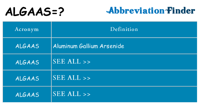 What does algaas stand for