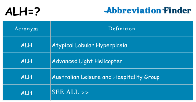 What does alh stand for
