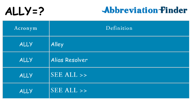 What does ally stand for