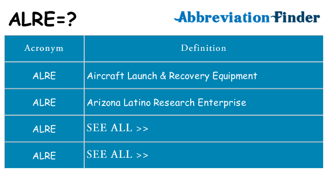 What does alre stand for