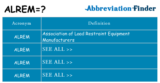 What does alrem stand for