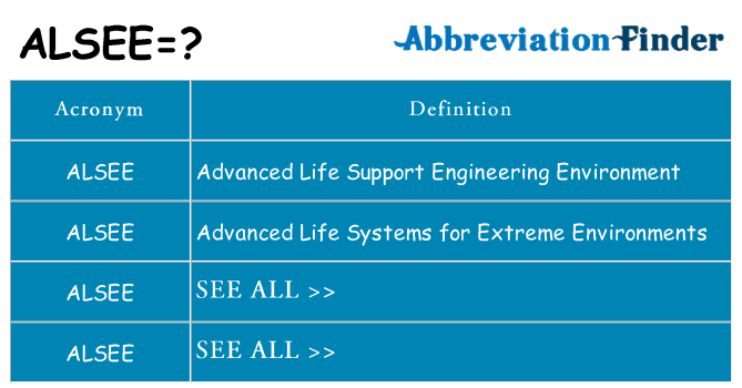 What does alsee stand for