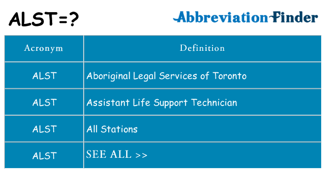 What does alst stand for