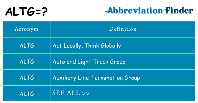 What does altg stand for