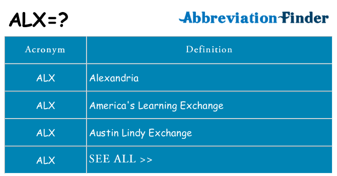 What does alx stand for