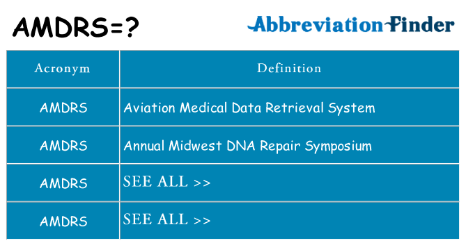 What does amdrs stand for
