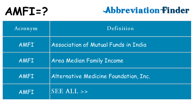 What does amfi stand for