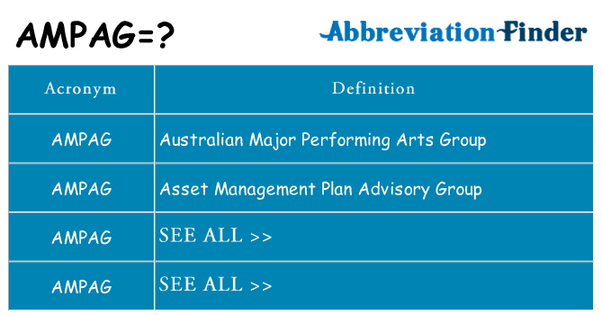 What does ampag stand for