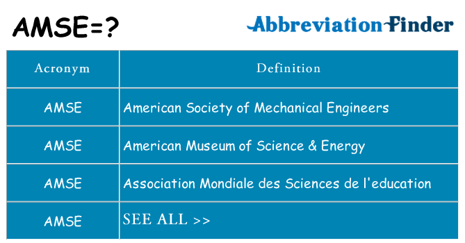 What does amse stand for