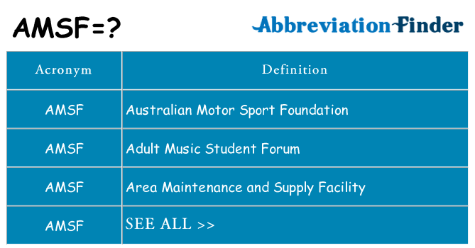 What does amsf stand for