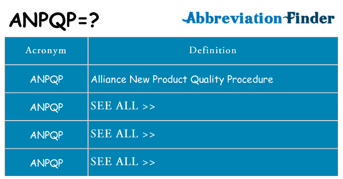 What does anpqp stand for