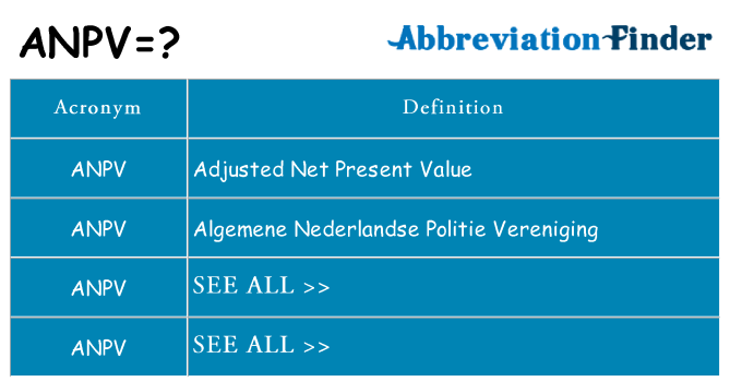 What does anpv stand for