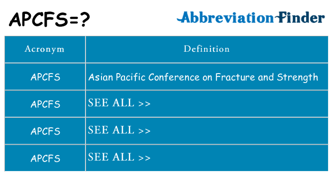 What does apcfs stand for