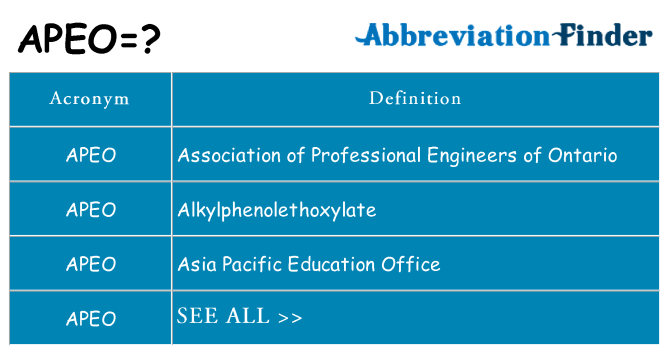 What does apeo stand for