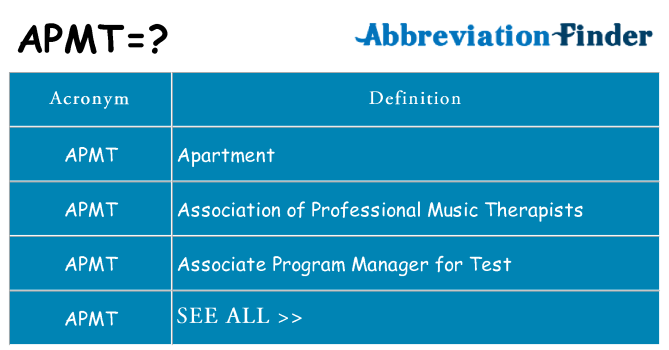 What does apmt stand for