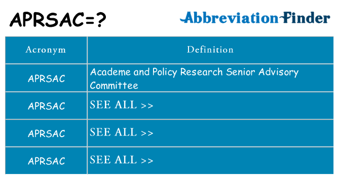 What does aprsac stand for