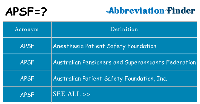 What does apsf stand for