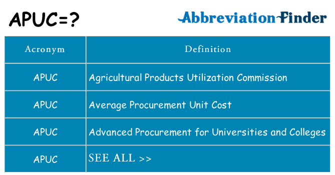 What does apuc stand for