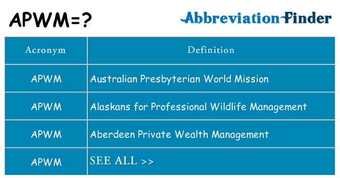 What does apwm stand for