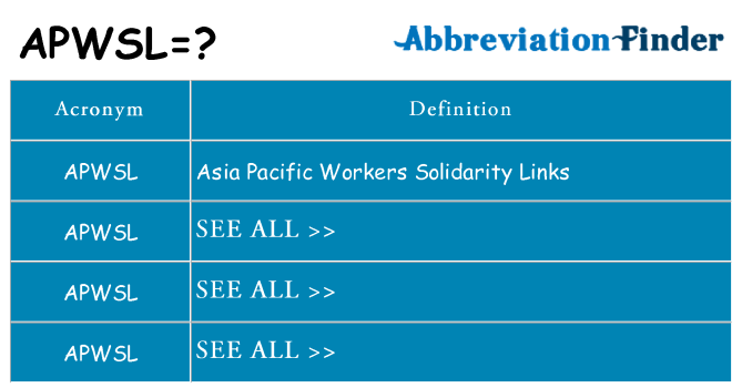 What does apwsl stand for