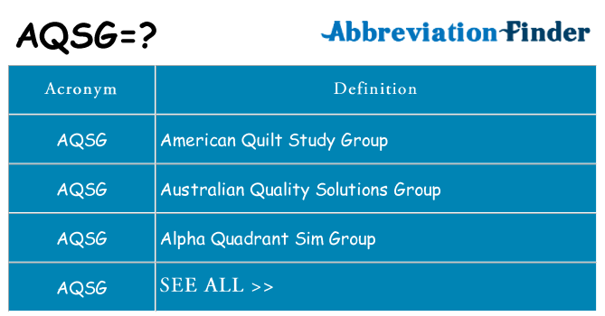 What does aqsg stand for