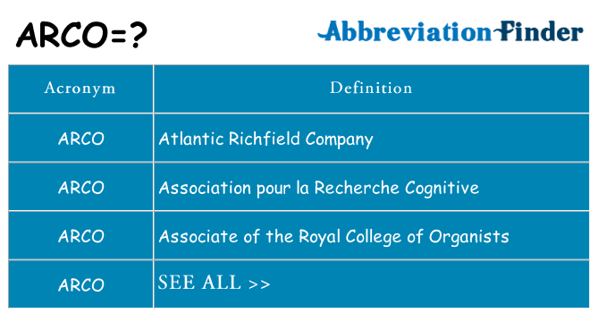 What does arco stand for