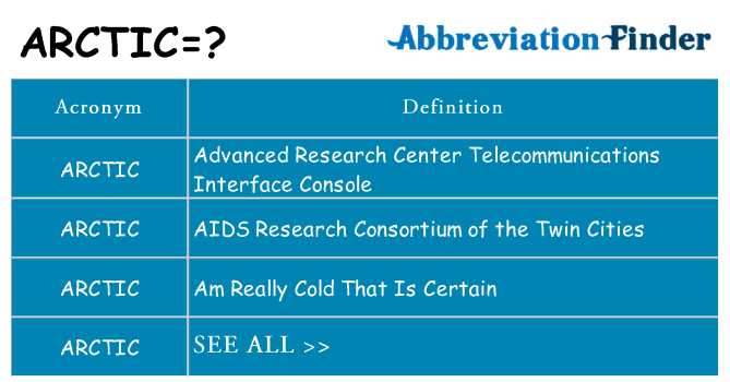 What does arctic stand for