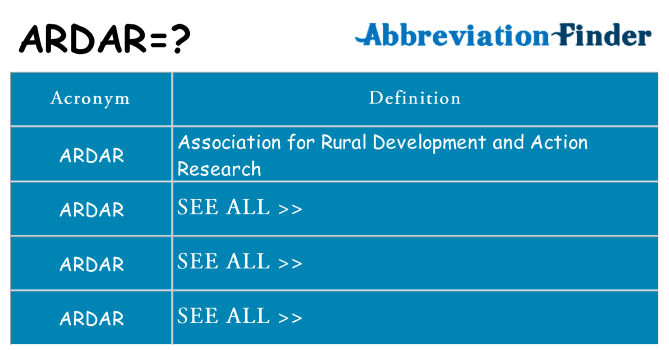 What does ardar stand for