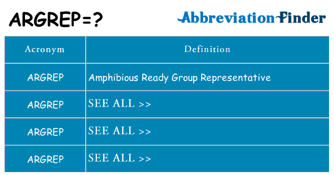 What does argrep stand for