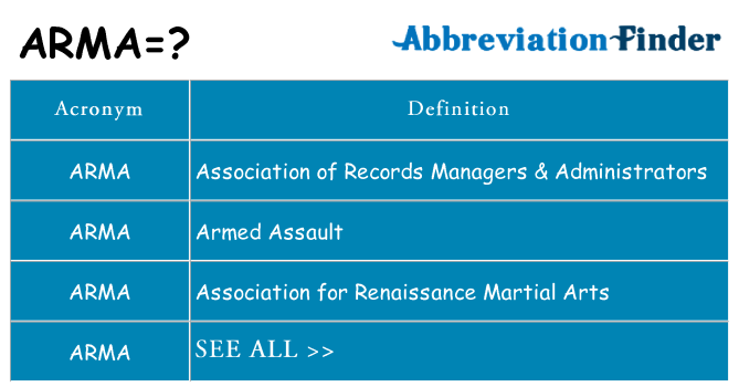 What does arma stand for